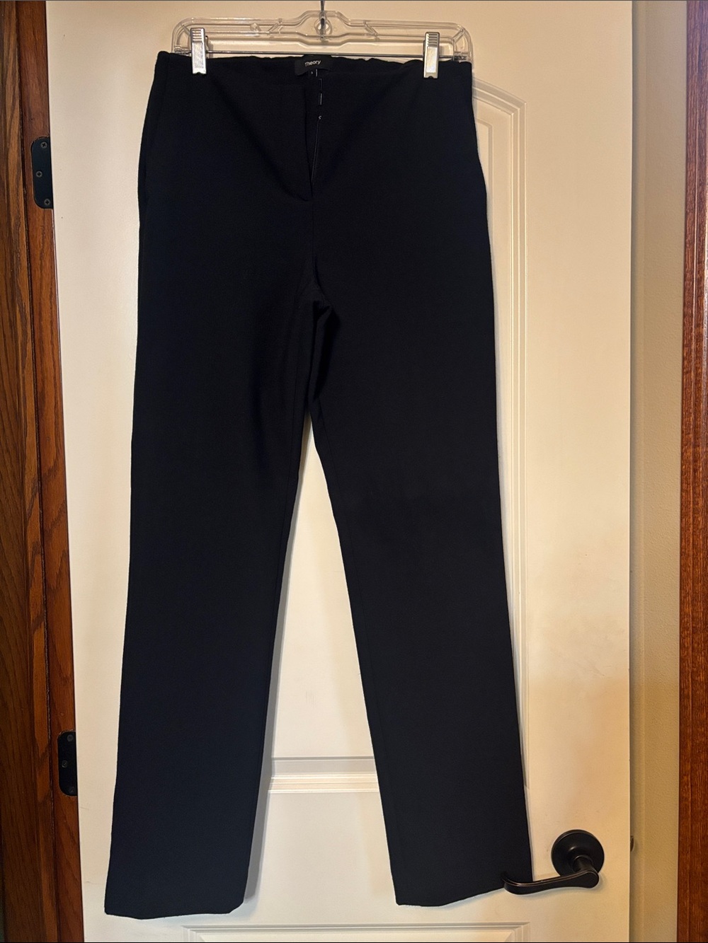 Theory Black Straight-Leg Dress Pants